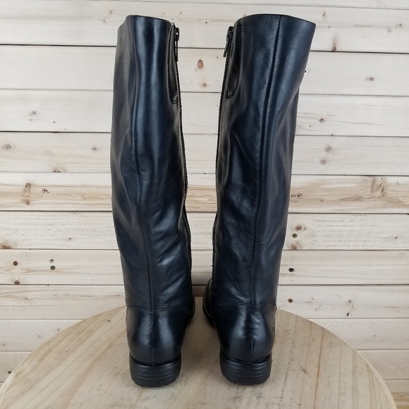 Born Womens 6 M North F71009 Black Leather Side Zip WIDE CALF Riding Boots NEW - Picture 5 of 13